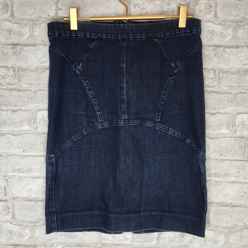 J.Crew Denim Skirt Dark Wash Indigo Stretch Pencil 28